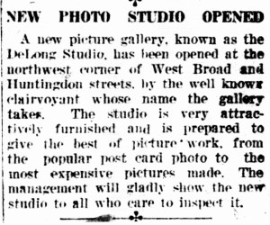 DeLong studio opens 1918