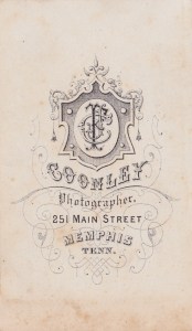 Back mark of a J. F. Coonley Memphis carte-de-visite; collection of E. Lee Eltzroth