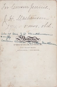 Usher, J., Jr. J.H.Mathewson 2yrs Reverse