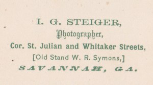 Steiger, J.G. c1870 cdv backmark