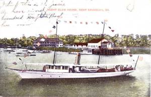 Yacht Club House, near Savannah, Ga., postmarked 1908; postcard published by F. M. Kirby & Co.; id number hpc1647, Historic Postcard collection, Georgia Archives