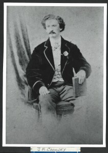 Portrait of J. F. Coonley, ca. 1860 by unidenfied photographer; image courtesy of Larry J. West, via P. J. Vanderbeck-Thomas; Original at National Portrait Gallery gift of Larry J. West. 