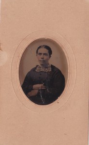 Georgia Ann Foy West, ca. 1870 tintype probably by J.U.P. Burnham; collection of E. Lee Eltzroth