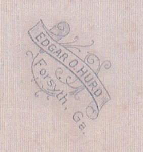 Hurd, E.O., Forsyth mat mark c1917 NotMine