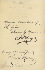 Launey & Goebel J.F. Doyle cab 1888 back text