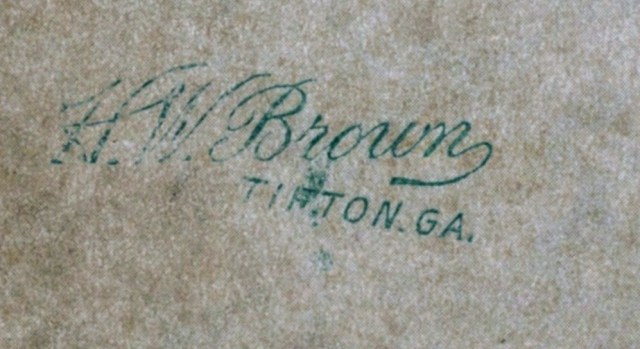 H.W Brown, Tifton front mark, c1910