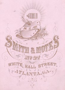 Smith &amp; Motes, cdv back detail c1873