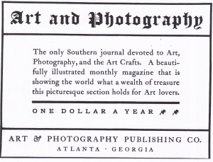 Art and Phoography magazine adv. 1904